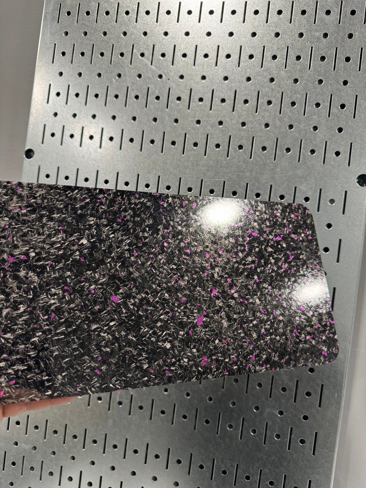 Real forged carbon plate cover with purple flake