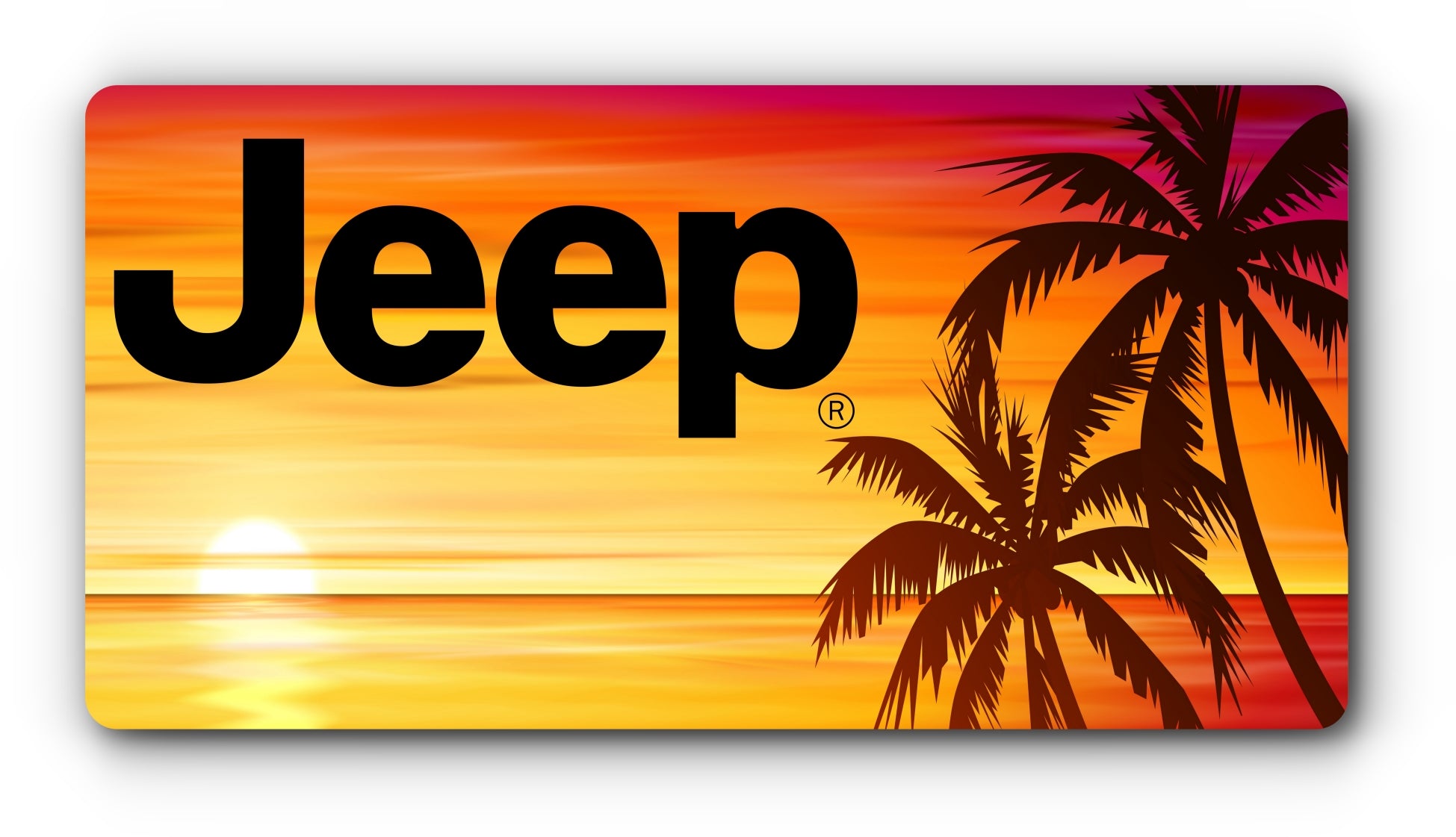 Jeep Sunset Vanity Plate & Plate Cover Mopar Officialy Lice
