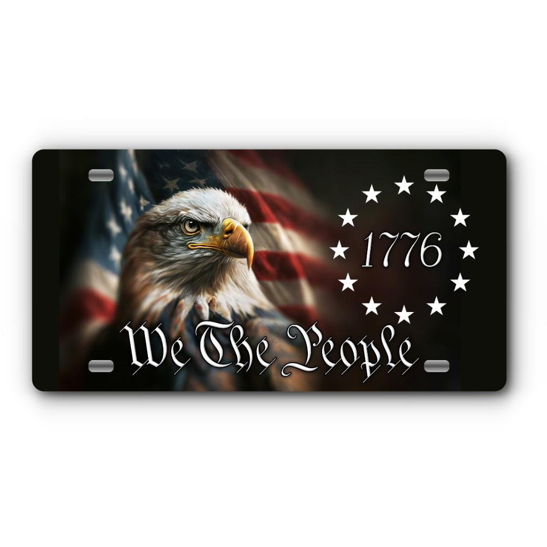 We The People Eagle vanity aluminum license plate
