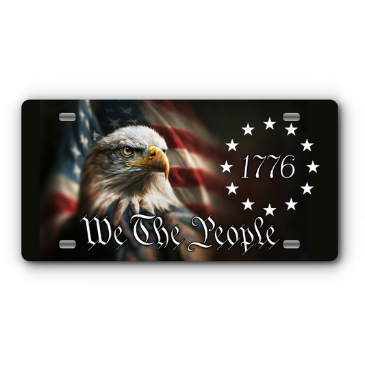 We The People Eagle vanity aluminum license plate