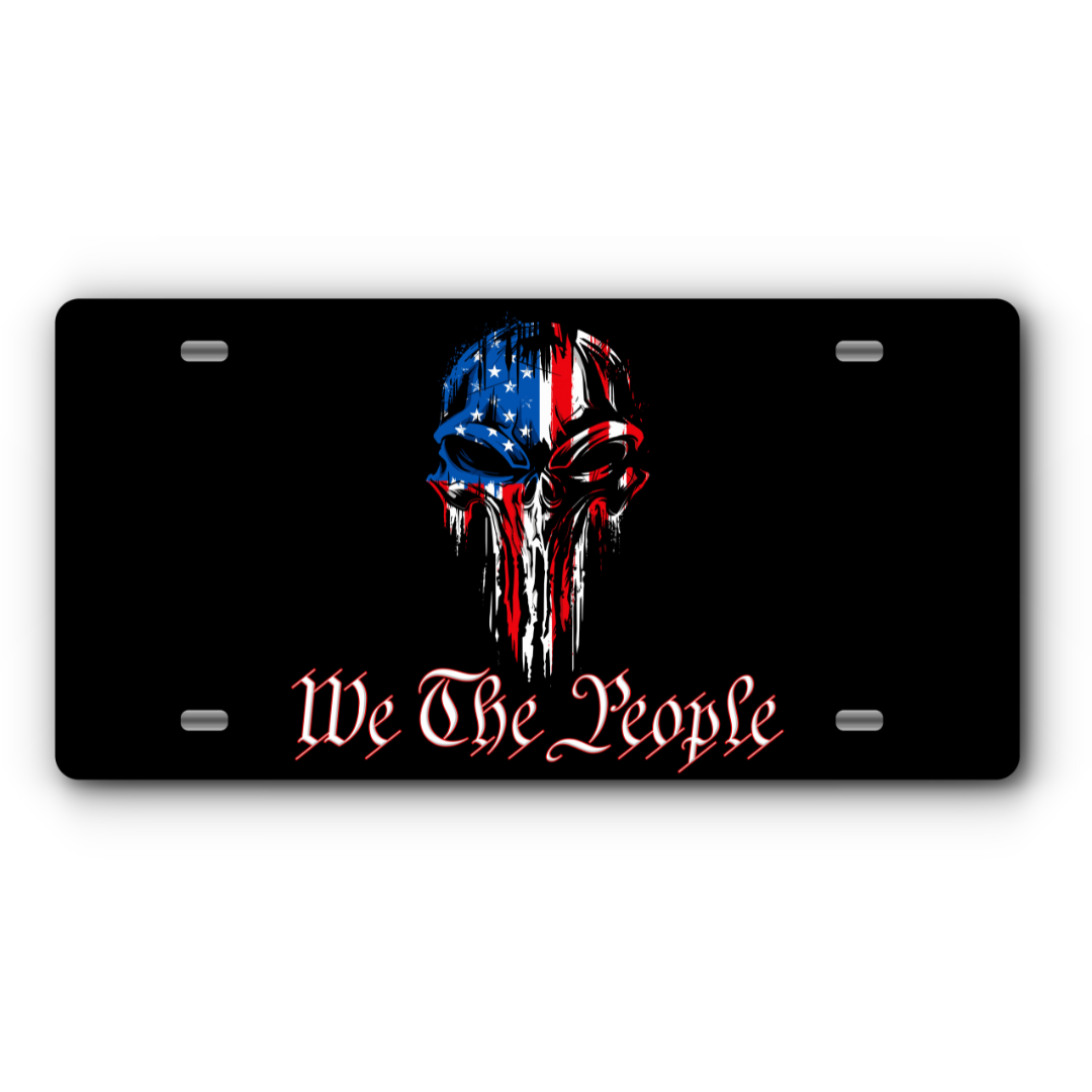 We The People – Punisher Style vanity aluminum license plate
