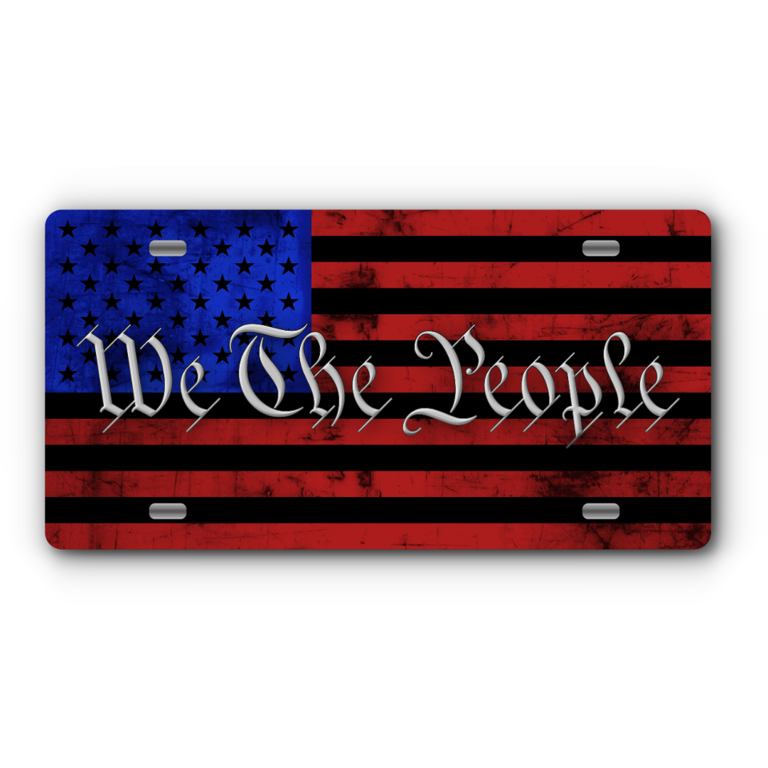 We The People – Red & Blue vanity aluminum license plate