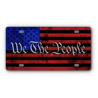 We The People – Red & Blue vanity aluminum license plate