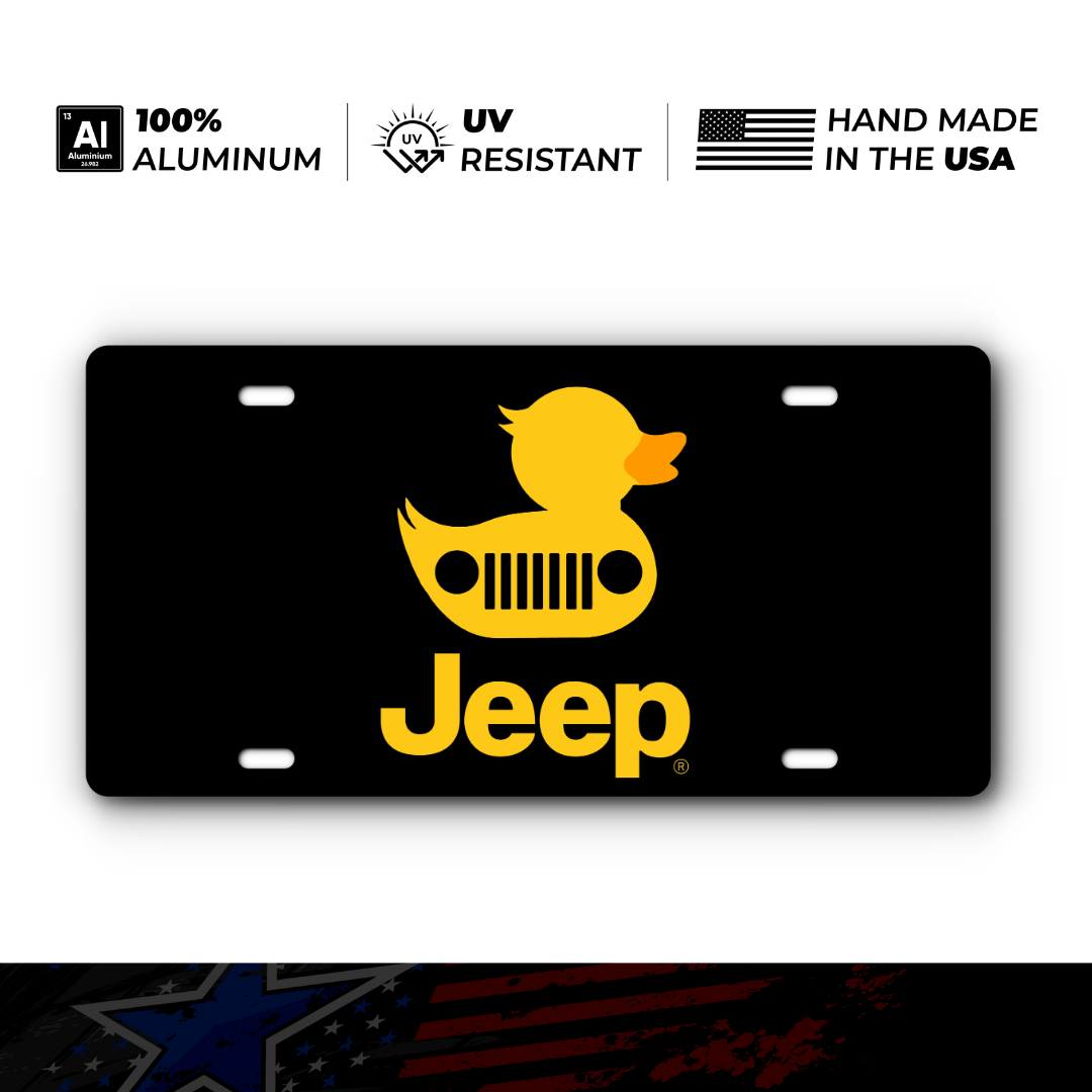 Jeep Duck plate: 100% aluminum, UV resistant, made in the USA