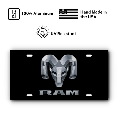 RAM – Black plate: 100% aluminum, UV resistant, made in the USA