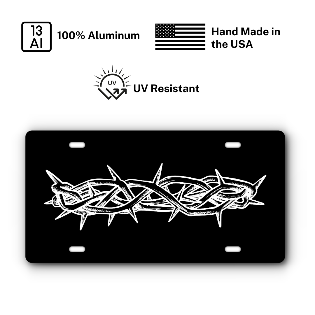 Christ is King Vanity Aluminum License Plate - Black