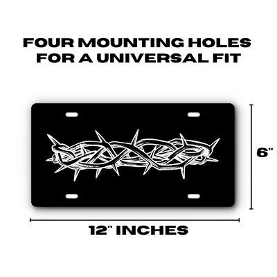 Christ is King Vanity Aluminum License Plate - Black