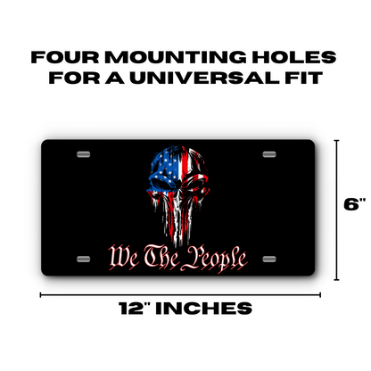 We The People – Punisher Style plate size: 12 x 6 inches with four mounting holes