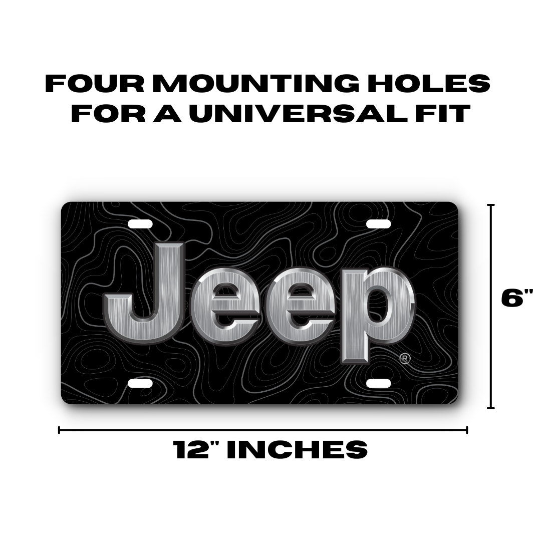 Jeep Topographical Vanity Aluminum License Plate