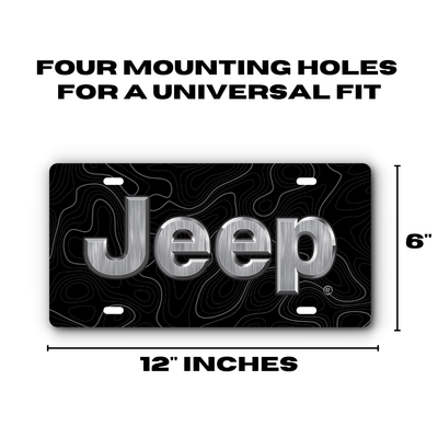 Jeep Topographical Vanity Aluminum License Plate