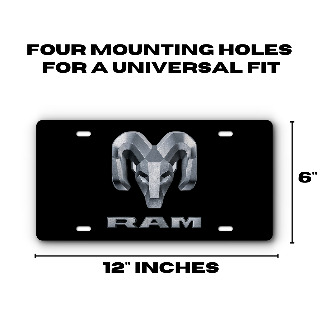 RAM – Black plate size: 12 x 6 inches with four mounting holes