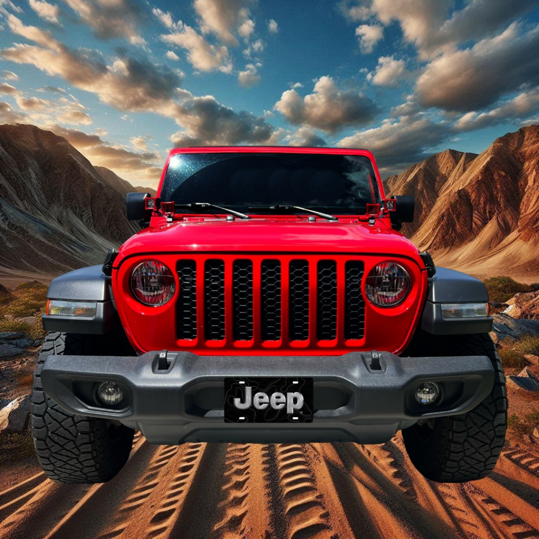 Jeep Topographical Vanity Aluminum License Plate