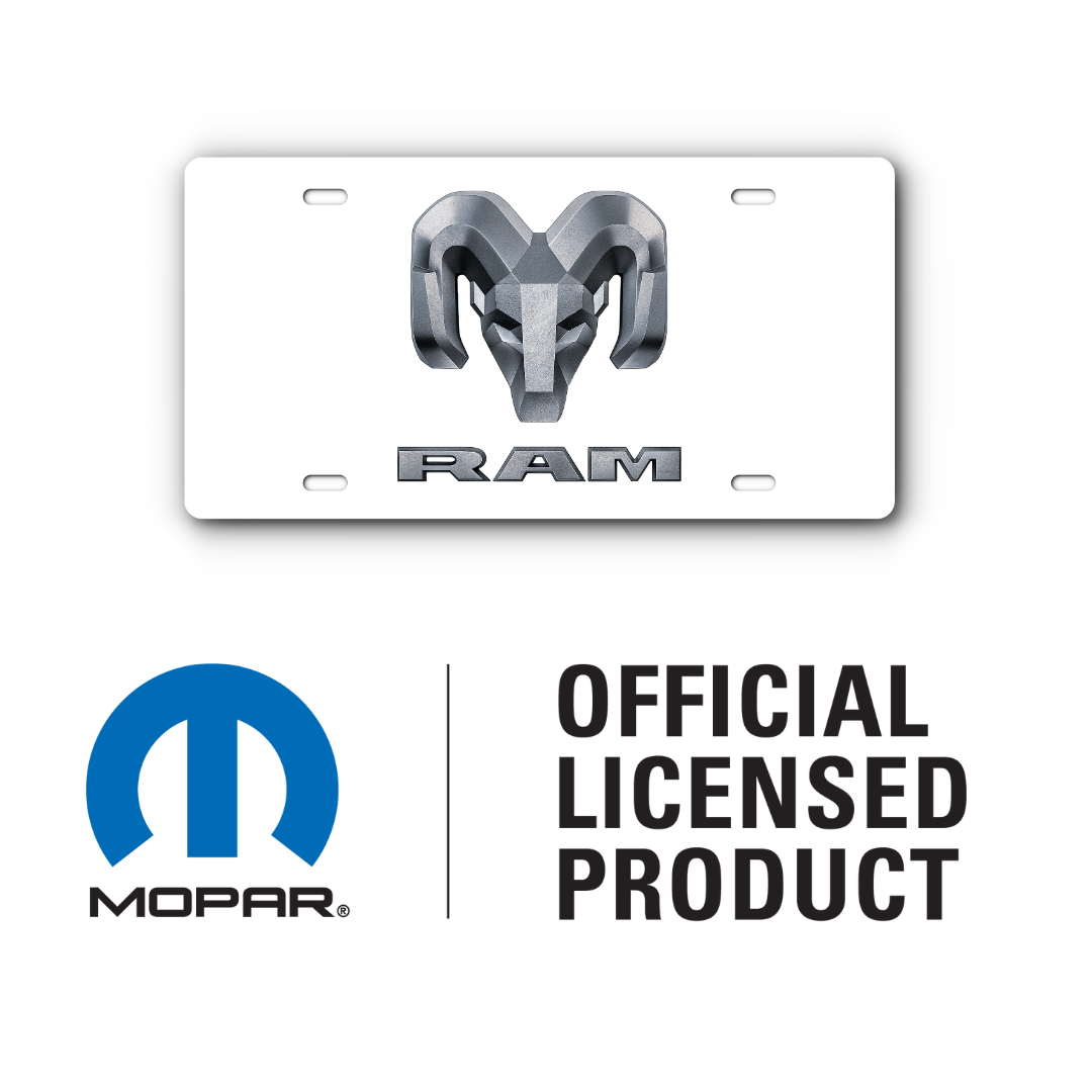 RAM – White plate, Mopar Official Licensed Product
