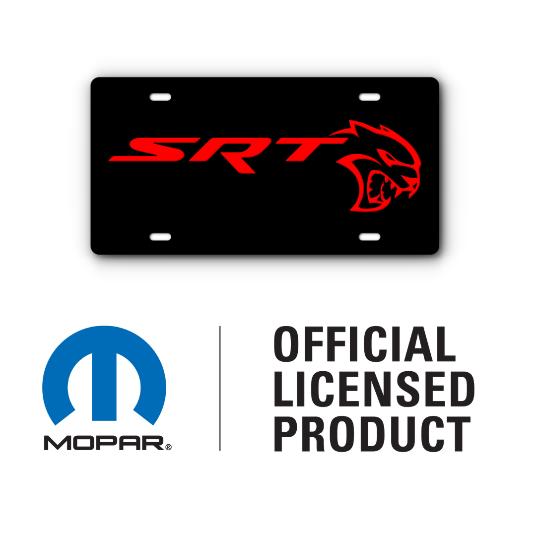 SRT Hellcat – Black & Red plate, Mopar Official Licensed Product