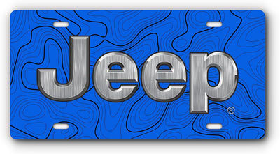 Jeep Topographical Vanity Aluminum License Plate