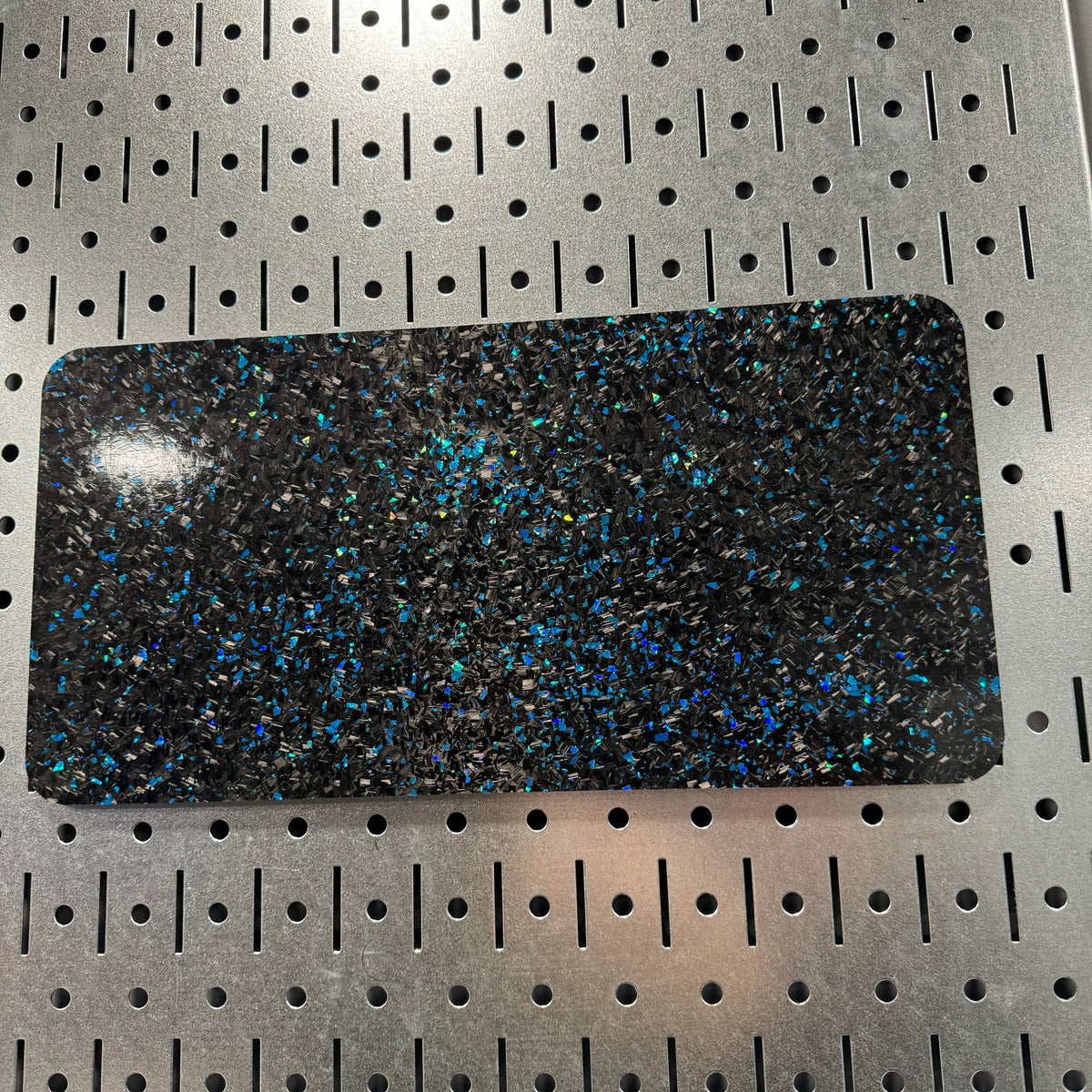 Real forged carbon plate cover with blue flake