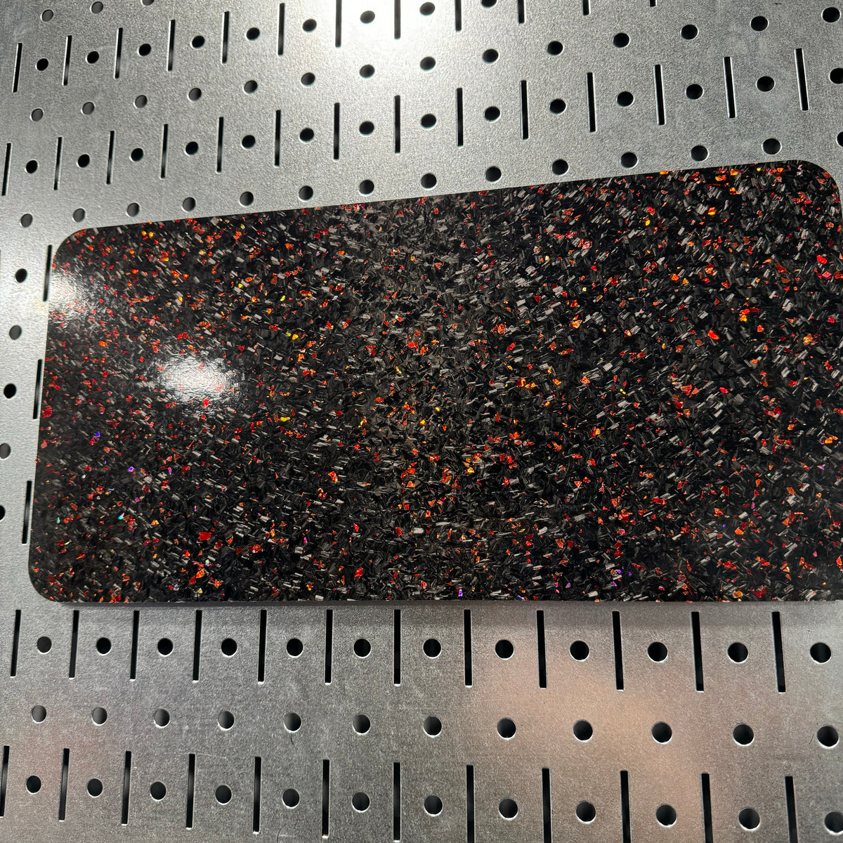 Real forged carbon plate cover with red flake