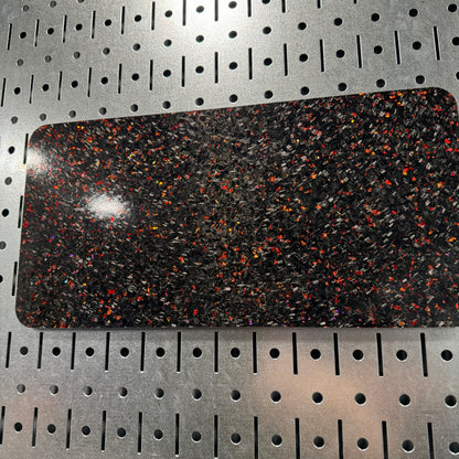 Real forged carbon plate cover with red flake