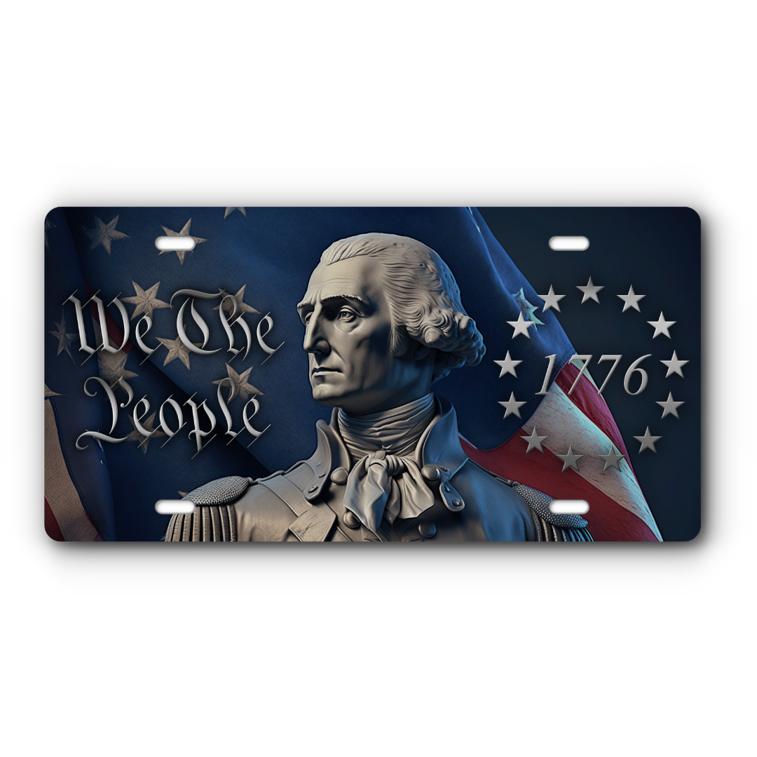 We The People – George Washington 1776 vanity aluminum license plate