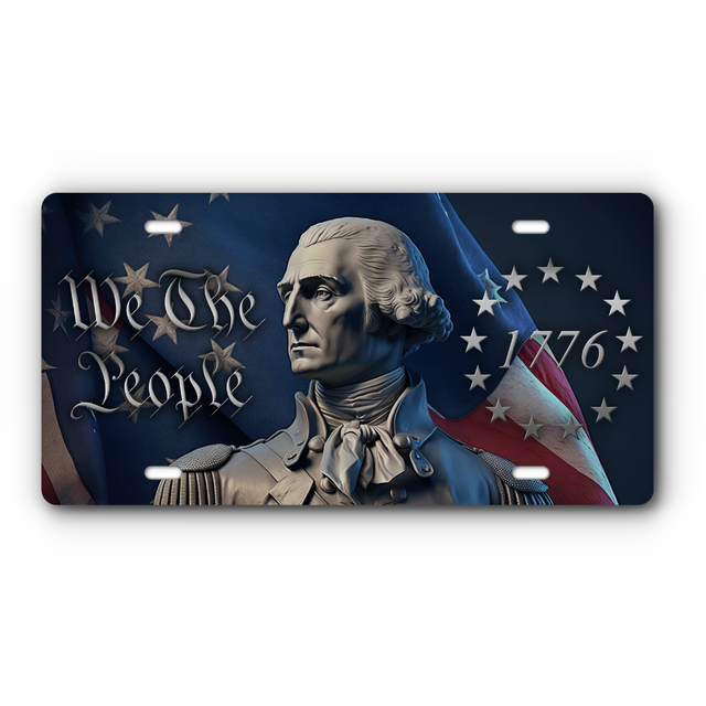We The People – George Washington 1776 vanity aluminum license plate
