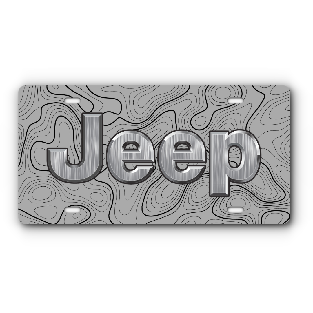 Jeep Topographical Vanity Aluminum License Plate