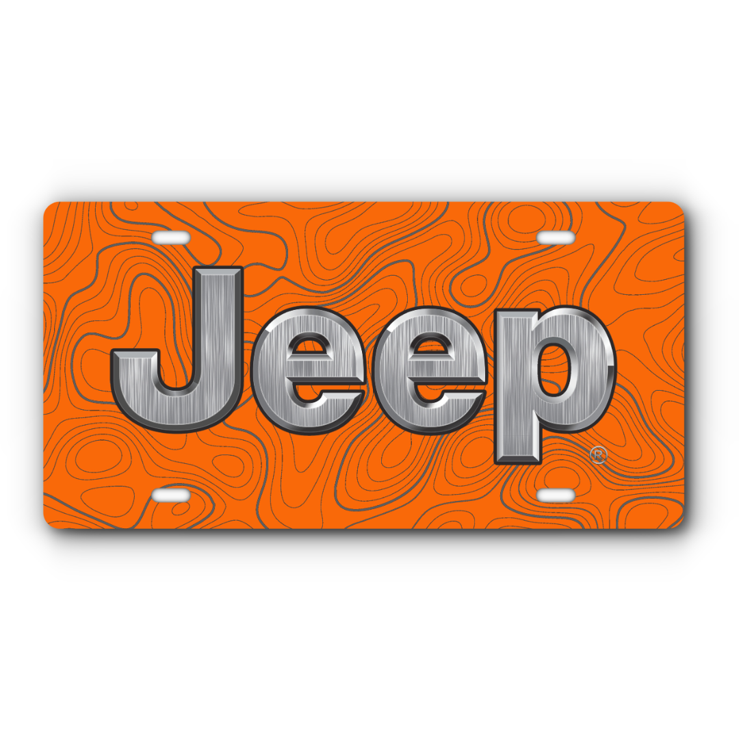 Jeep Topographical Vanity Aluminum License Plate