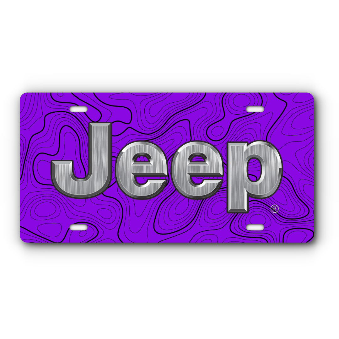 Jeep Topographical Vanity Aluminum License Plate