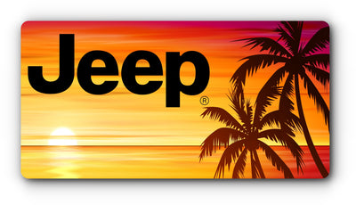 Jeep Sunset Vanity Plate & Magnetic Plate Cover - Mopar Officialy Licensed