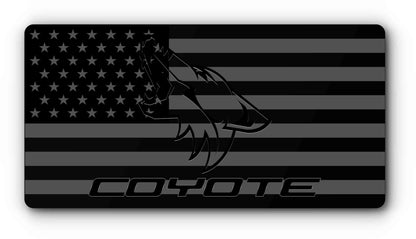 Coyote flag magnetic plate cover in black