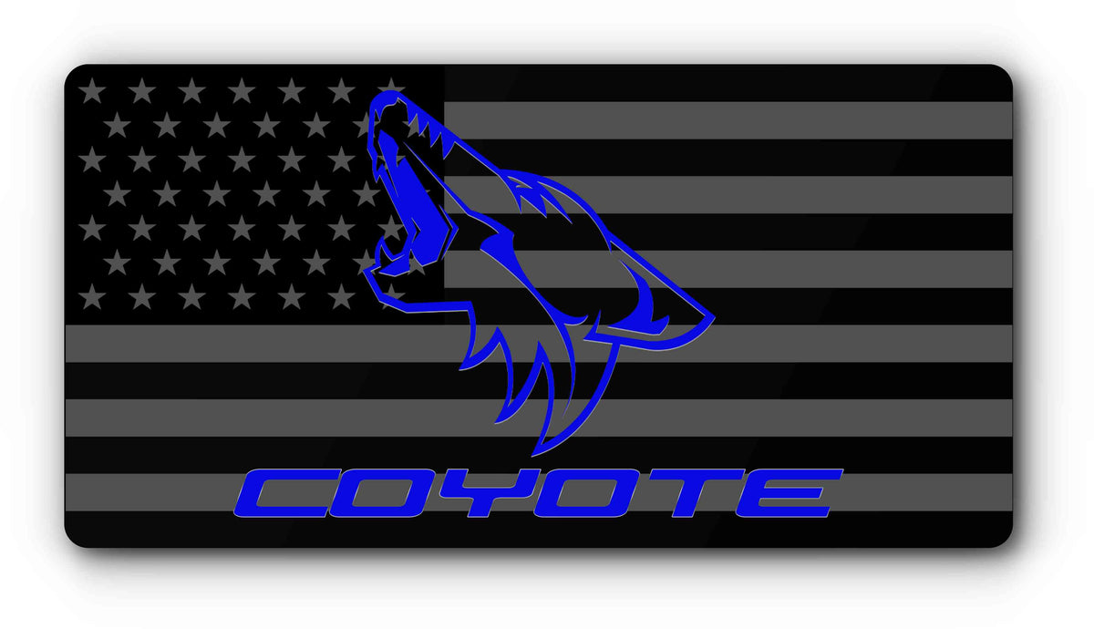 Coyote flag magnetic plate cover in blue