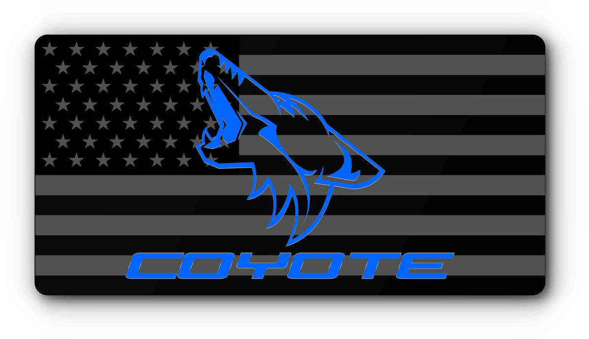 Coyote flag magnetic plate cover in Grabber Blue