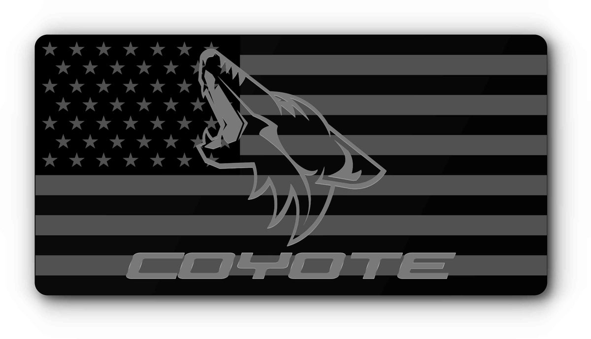 Coyote flag magnetic plate cover in grey