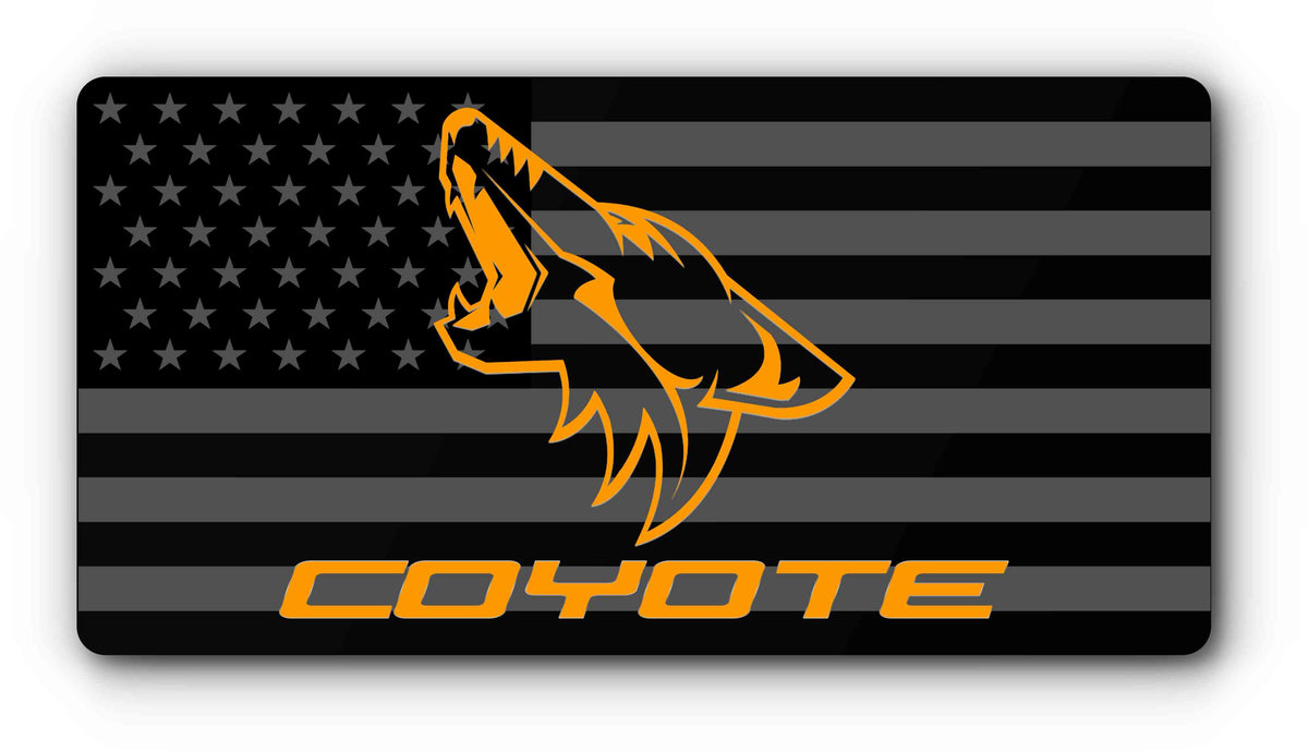 Coyote flag magnetic plate cover in orange