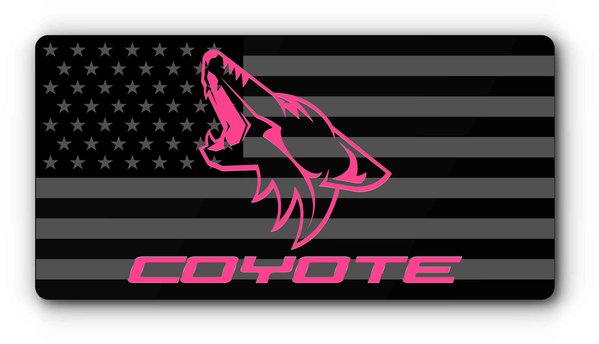 Coyote flag magnetic plate cover in pink