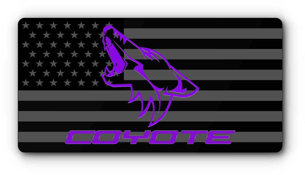 Coyote flag magnetic plate cover in purple