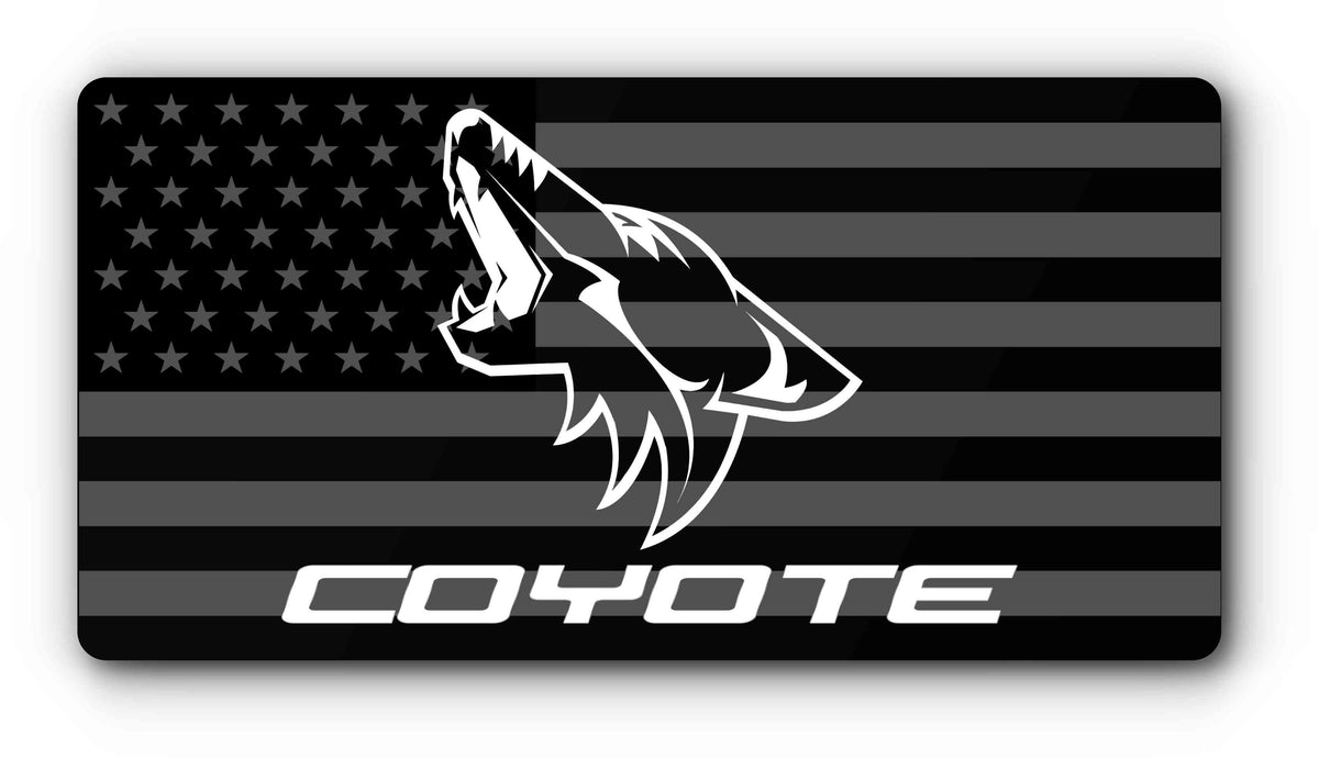 Coyote flag magnetic plate cover in white