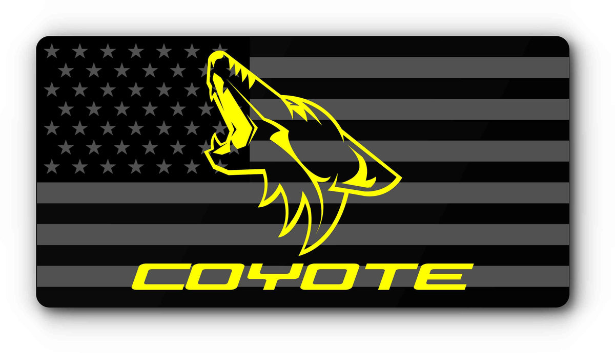 Coyote flag magnetic plate cover in yellow