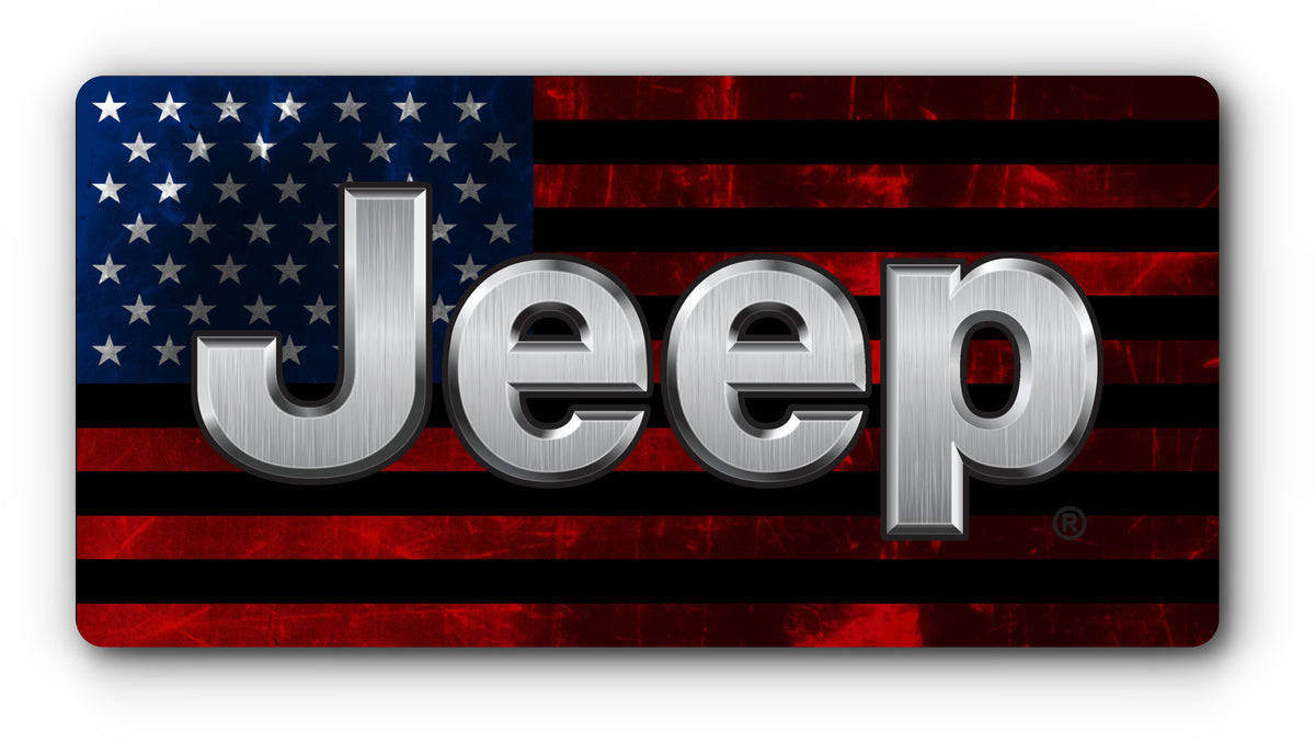 Jeep distressed American flag magnetic plate cover