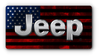 Jeep distressed American flag magnetic plate cover