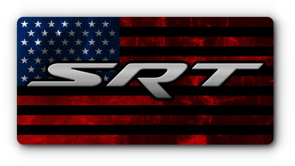 Dodge SRT distressed American flag magnetic plate cover